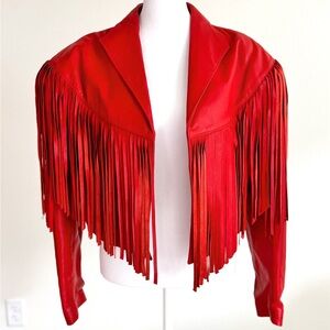Fringe leather jacket
